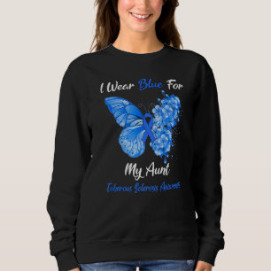 Butterfly I Wear Blue For My Aunt Tuberous Scleros Sweatshirt