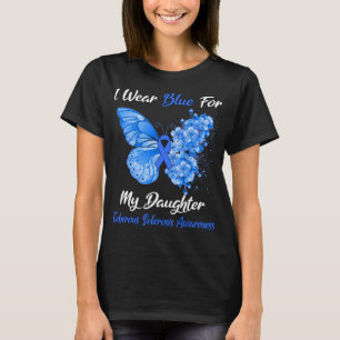 Butterfly I Wear Blue For My Daughter Tuberous T-Shirt