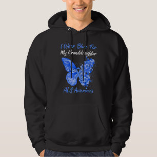 Butterfly I Wear Blue For My Granddaughter Als Awa Hoodie