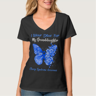 Butterfly I Wear Blue For My Granddaughter Charge T-Shirt