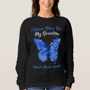 Butterfly I Wear Blue For My Grandma Behcet's Dise Sweatshirt