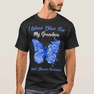 Butterfly I Wear Blue For My Grandson Behcet's Dis T-Shirt