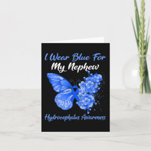 Butterfly I Wear Blue For My Nephew Hydrocephalus  Card