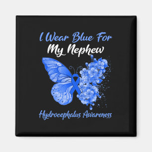 Butterfly I Wear Blue For My Nephew Hydrocephalus Magnet
