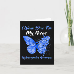 Butterfly I Wear Blue For My Niece Hydrocephalus W Card