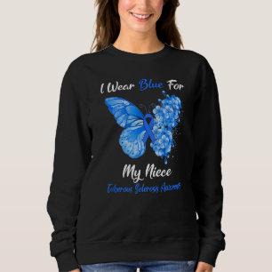 Butterfly I Wear Blue For My Niece Tuberous Sclero Sweatshirt