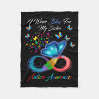 Butterfly I Wear Blue For My Sister Autism Awarene