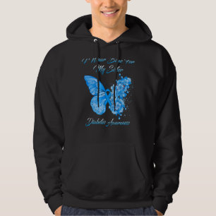 Butterfly I Wear Blue For My Sister Diabetes Aware Hoodie