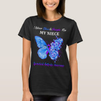 Butterfly I Wear Blue&Purple For My Niece Rheumato