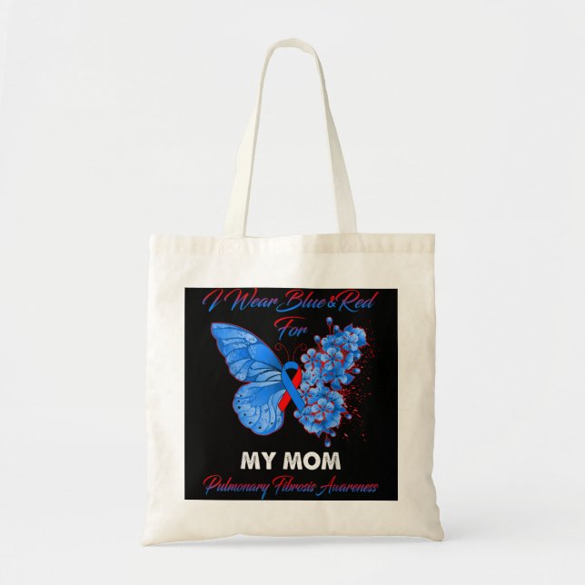 Butterfly I Wear Blue & Red For My Mum Pulmonary F Tote Bag (Front)