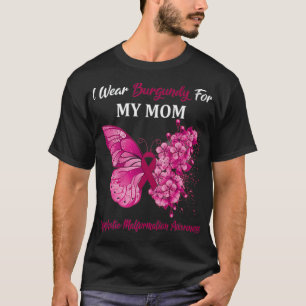 Butterfly I Wear Burdy For My Mum Lymphatic Malfor T-Shirt