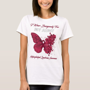Butterfly I Wear Burgundy For My Aunt Antiphosphol T-Shirt