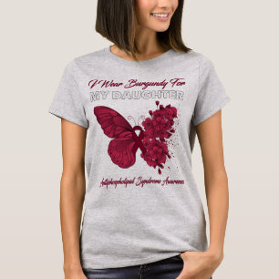 Butterfly I Wear Burgundy For My Daughter T-Shirt