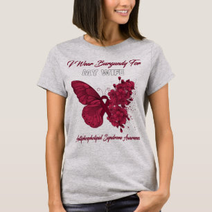 Butterfly I Wear Burgundy For My Wife Antiphosphol T-Shirt