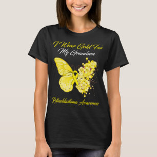 Butterfly I Wear Gold For My Grandson Retinoblast T-Shirt