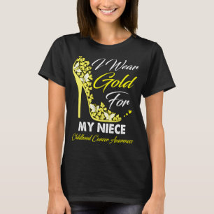 Butterfly I Wear Gold For My Niece Childhood  T-Shirt