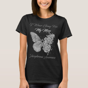 Butterfly I Wear Gray For My Mom Schizophrenia  T-Shirt
