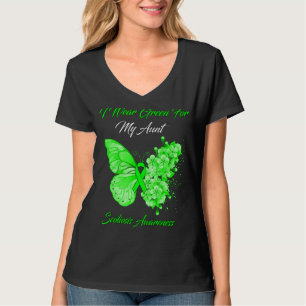 Butterfly I Wear Green For My Aunt Scoliosis Aware T-Shirt