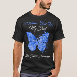 Butterfly I Wear Green For My Dad Colon Cancer Awa T-Shirt