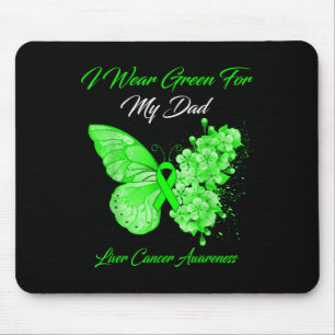 Butterfly I Wear Green For My Dad Liver Cancer Awa Mouse Pad