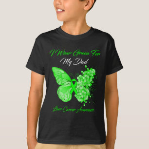 Butterfly I Wear Green For My Dad Liver Cancer Awa T-Shirt