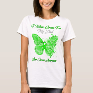 Butterfly I Wear Green For My Dad Liver Cancer T-Shirt