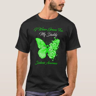 Butterfly I Wear Green For My Daddy Scoliosis Awar T-Shirt