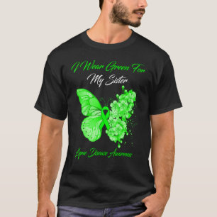 Butterfly I Wear Green For My Sister Lyme Disease T-Shirt