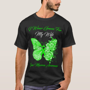 Butterfly I Wear Green For My Wife Bone Marrow Awa T-Shirt