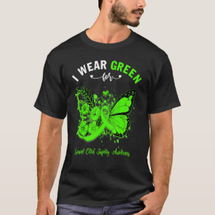 Butterfly I Wear Green For Spinal Cord Injury Awar T-Shirt