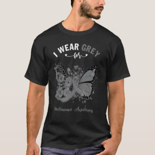 Butterfly I Wear Grey For Melanoma Awareness T-Shirt