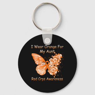 Butterfly I Wear Orange For My Aunt Rsd Crps Aware Key Ring