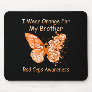 Butterfly I Wear Orange For My Brother RSD CRPS Aw Mouse Pad