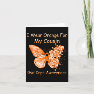 Butterfly I Wear Orange For My Cousin Rsd Crps Awa Card