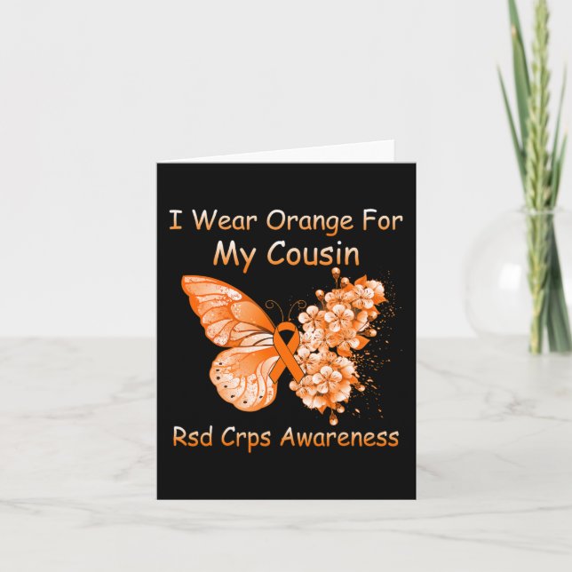 Butterfly I Wear Orange For My Cousin RSD CRPS Awa Card (Front)