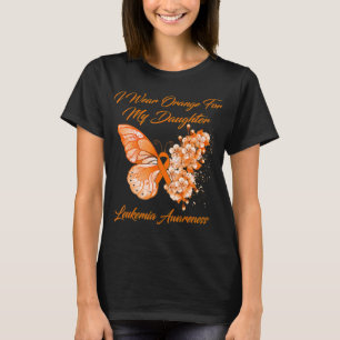 Butterfly I Wear Orange For My Daughter Leukaemia T-Shirt