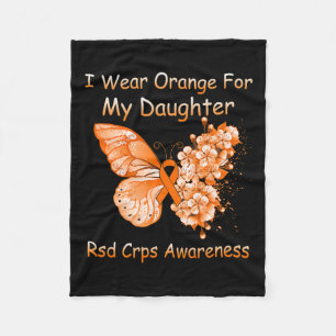 Butterfly I Wear Orange For My Daughter Rsd Crps A Fleece Blanket