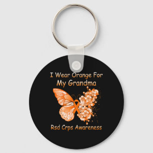 Butterfly I Wear Orange For My Grandma RSD CRPS Aw Key Ring