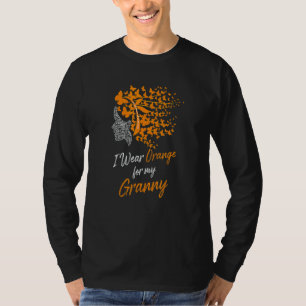 Butterfly I Wear Orange For My Granny Leukemia Awa T-Shirt