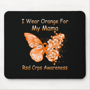Butterfly I Wear Orange For My Mama Rsd Crps Aware Mouse Pad