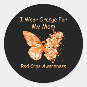 Butterfly I Wear Orange For My Mum Rsd Crps Awaren Classic Round Sticker