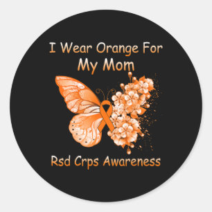 Butterfly I Wear Orange For My Mum Rsd Crps Awaren Classic Round Sticker