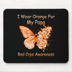 Butterfly I Wear Orange For My Papa Rsd Crps Aware Mouse Pad