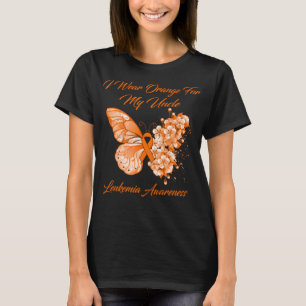 Butterfly I Wear Orange For My Uncle Leukaemia T-Shirt