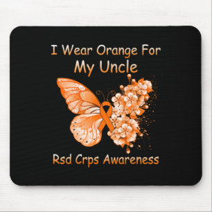 Butterfly I Wear Orange For My Uncle RSD CRPS Awar Mouse Pad