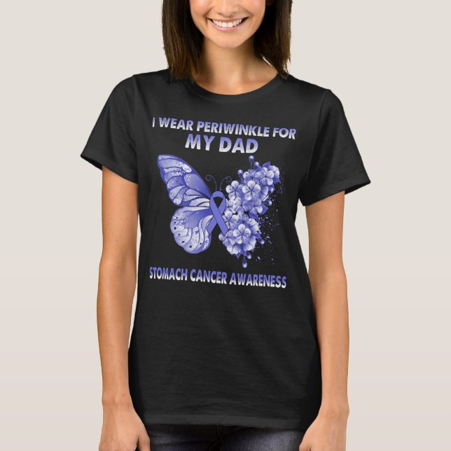 Butterfly I Wear Periwinkle For My Dad Stomach  T-Shirt (Front)