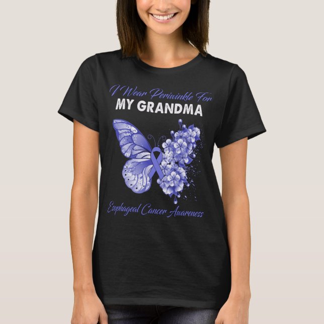 Butterfly I Wear Periwinkle For MY GRANDMA Esophag T-Shirt (Front)