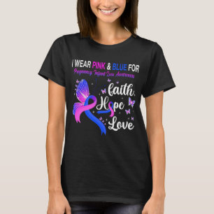 Butterfly I Wear Pink And Blue For Pregnancy  T-Shirt