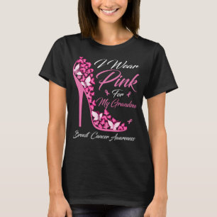 Butterfly I Wear Pink For My Grandma Breast Cancer T-Shirt