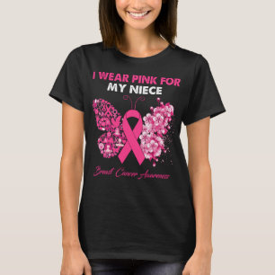 Butterfly I Wear Pink For My Niece Breast Cancer T-Shirt